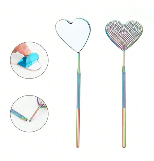 Heart Shaped Multi Color Glam Mirror